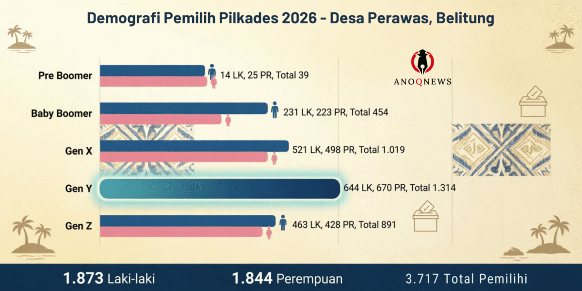 Pilkades Serentak 2026 di Desa Perawas, Generasi Muda Dominasi 2.205 Suara